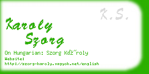 karoly szorg business card